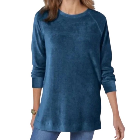 Soft Surroundings Velour Back Buttons Blouse - Picture 1 of 7
